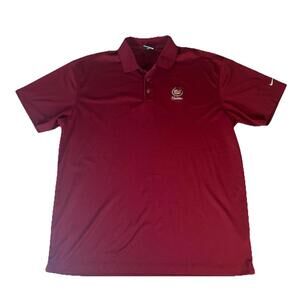 Nike Golf Polo Shirt Men’s 2XL XXL Cadillac Car Embroidered Logo Red Performance